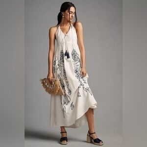 FARM Rio | Dresses | Farm Rio Green And White Maxi Dress | Poshmark